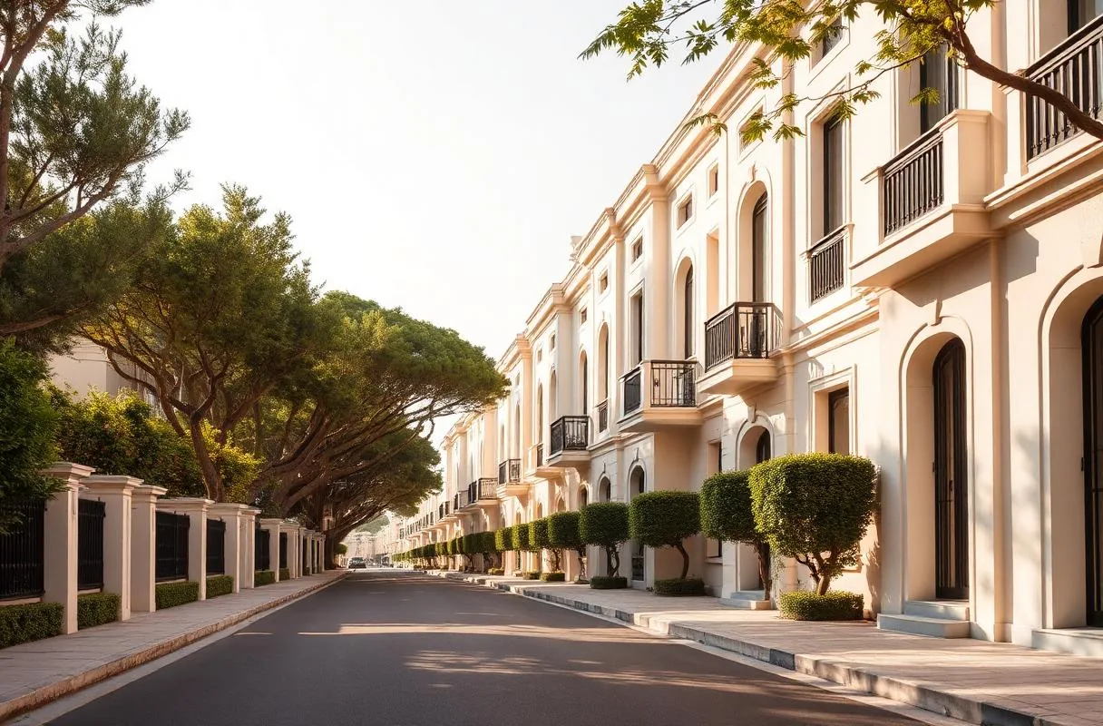 Avenue résidentielle de villas à Casablanca